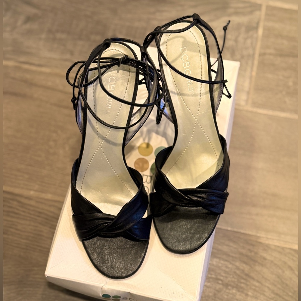BCBGirls Black Ankle Wrap Heel